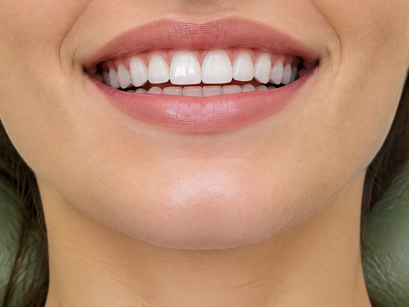 Clean, polished white teeth after a professional cleaning